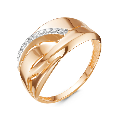 Кольцо, золото, фианит, 117095